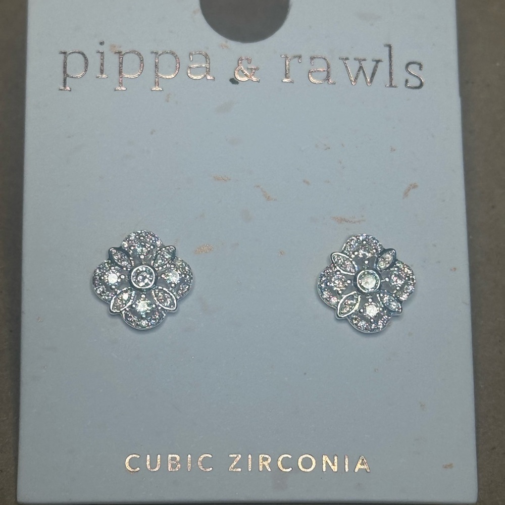 NWT pippa & rawls Cubic Zirconia Rounded Stud Earrings